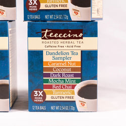 Teeccino Dandelion Roasted Herbal Tea Sampler Box - 4 Pack